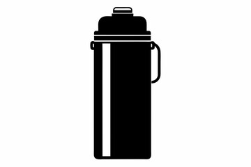 Thermos Flask Silhouette Vector Illustration Black