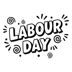 Obraz premium Bold, stylized Labour Day text with decorative elements; suitable for marketing materials, social media, or educational posters.