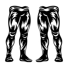 Tribal Tattoo Inspired Leg Design in Black and White Detailed Artwork