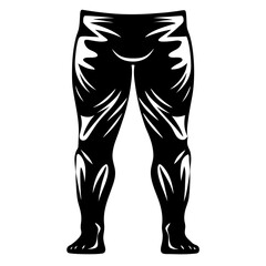 Stylized Black and White Graphic of Legs with Abstract Pattern Detail