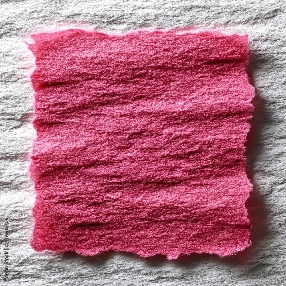 Aufkleber textured red handmade paper sheet on white background - abstract art, material study, and visual res