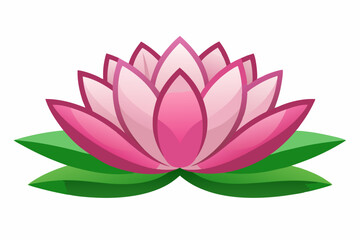 lotus of the valley flower illustration on white background