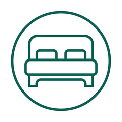 Double sofa bed line icon.