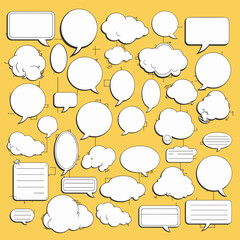 set of speech bubbles