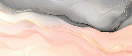 Abstract background design with flowing pastel colors of pink, gray, and white, showcasing modern textures for art, fashion, and contemporary decor projects.