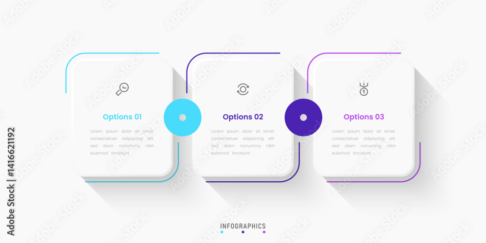 Wall mural vector infographic label design template with icons and 3 options or steps. can be used for process 