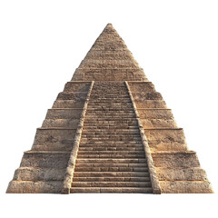 3D front view illustration of a famous Step Pyramid of Djoser monument Egypt isolated on a white transparent background