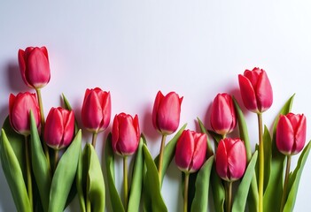 Fototapeta premium Tulips background and copy space