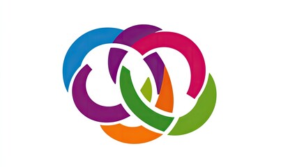 Abstract design featuring interconnected colorful circles, symbolizing unity and collaboration