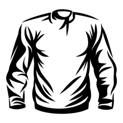 Stylized Illustration of a Long Sleeved Shirt or Sweatshirt Apparel