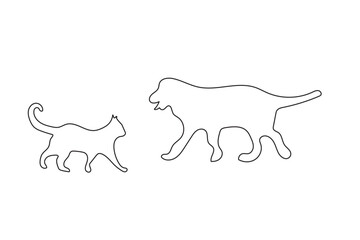Cats And Dogs Sitting Silhouette Vector EPS