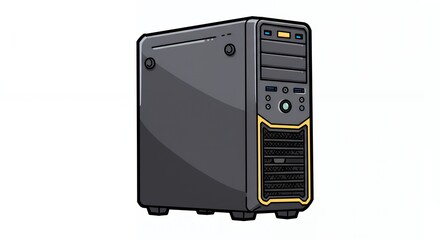 Obraz premium Modern computer case illustration