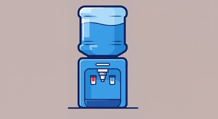 Modern blue water cooler illustration