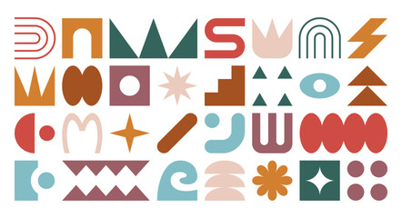 set of geometric shapes and Patterns