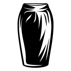 Monochrome Sketch of an Elegant Pencil Skirt Fashionable for Women