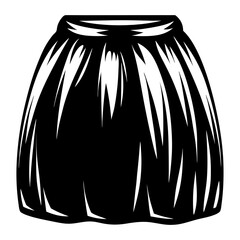 Monochromatic Hula Skirt Illustration with Textured Appearance and Defined Outlines