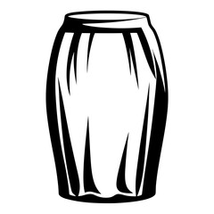 Stylized barrel vector art in black and white with unique design