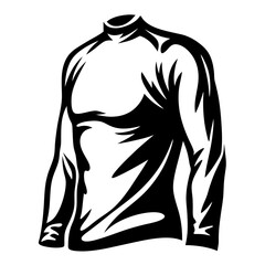 Black and white illustration of a long sleeved shirt or under layer