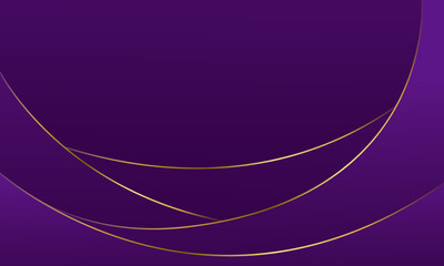 Elegant purple luxury curved background with gold lines. Abstract modern design for Invitations, awards, sales, events, templates, banners, covers, websites, pages and more
