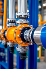 Obraz premium A close up of a bunch of pipes and valves in a factory