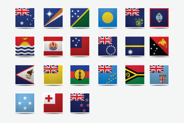 Australia flags of countries badges vector