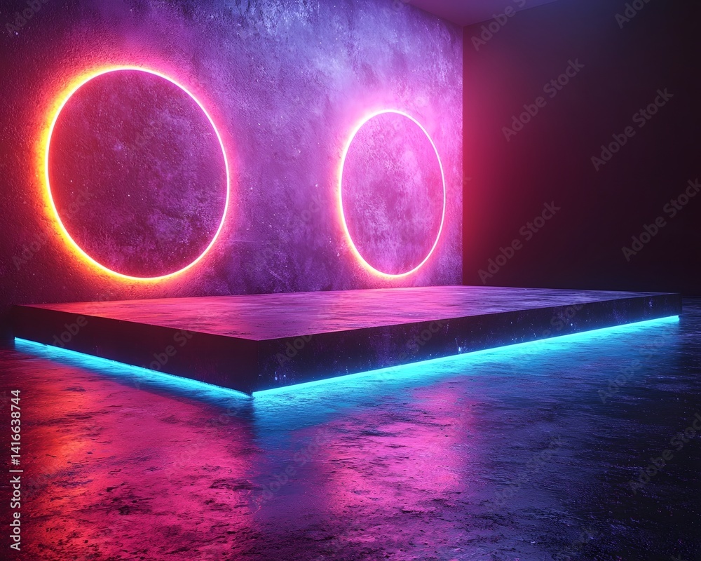 Canvas Prints vibrant neon gradient backdrop for modern product presentation