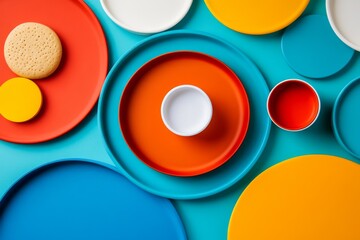 futuristic hobbies and leisure advertisement, product-focused style, vibrant tone, packaging design, brand colors, studio lighting, vibrant colors, happy mood, flat lay, natural background