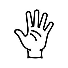 Obraz premium Waving Hand Icon in Minimalist Style on White Background 