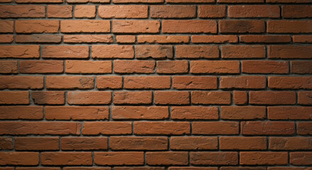 Fototapeta premium Rustic Red Brick Wall Texture: Illuminated Background for Design Projects, Vintage Interior, and Architectural Concepts