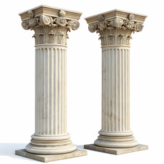 Fototapeta premium Two Elegant Classical Columns Showcasing Architectural Design with Historic Detail,