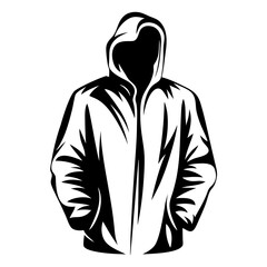 Anonymous figure in a hoodie, a stylized digital art illustration.