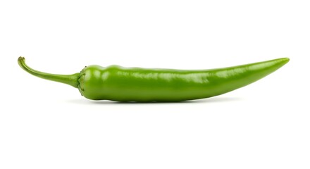 Green chili pepper isolated on white background