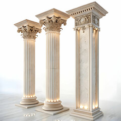 Obraz premium Two Elegant Classical Columns Showcasing Architectural Design with Historic Detail,