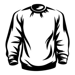 Black and white graphic image of a classic sweatshirt design