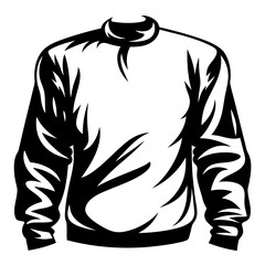 Monochromatic Artistic Depiction of a Cozy Pullover Sweater on White Background