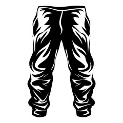 Abstract Black and White Illustration of Pants with Dynamic and Artistic Style