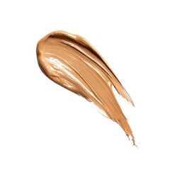 Foundation makeup smear swatch on white background