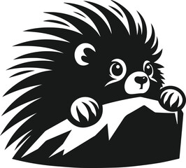 Vector animal porcupine animal silhouette