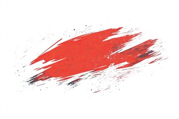 Abstract red brush stroke on white background