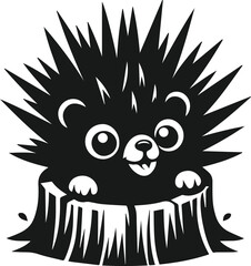 Vector animal porcupine animal silhouette