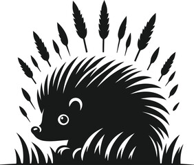 Vector animal porcupine animal silhouette