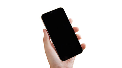 mobile phone in hand isolated