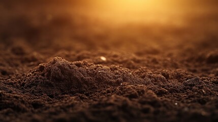 Close-up of rich, dark soil