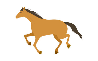 走る馬のシンプルなベクターイラスト
