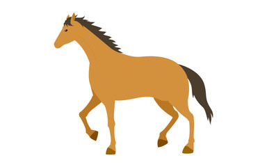 歩く馬のシンプルなベクターイラスト