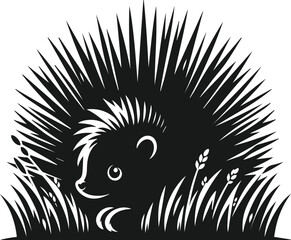 Vector animal porcupine animal silhouette
