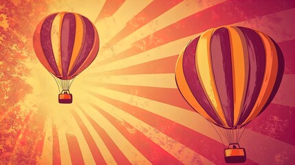 experience love in the air: a romantic hot air balloon ride at sunset - perfect poster for your adventure-themed decor!