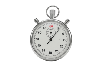Isolated Classic Silver Chronometer with Stop Button