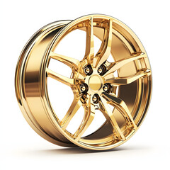 golden car wheel  isolated on white background.