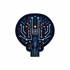 Lightbulb Circuit Board Design Illustrating Artificial Intelligence Concept
